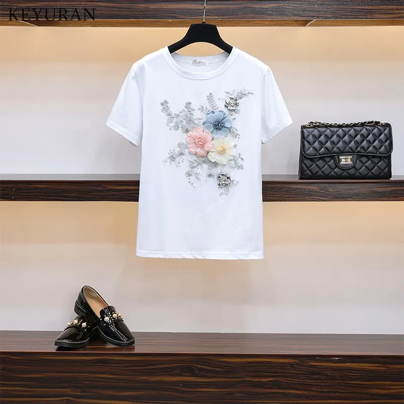 2019 весна лето 2 Джинсы pieces костюмы вышивка Цветочная футболка Топы + рваные