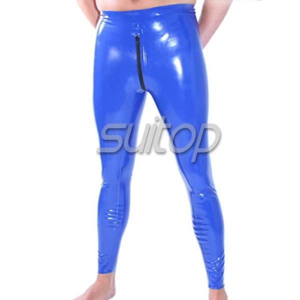 Suitop latex legging with crotch zip