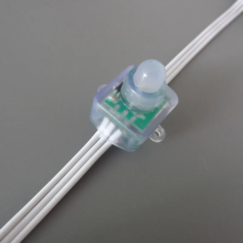 Квадратный Дневной свет (20AWG) адресуемый постоянный ток 5 В 12 мм сквозное