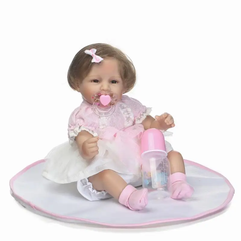 

16inches hot-selling silicone reborn baby dolls girls dolls boneca mini vinyl soft body doll toys for child pillow gift realista