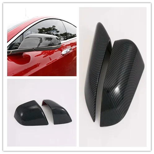 

Black Carbon Fiber Side Rearview Mirror Cover Trim For Tesla Model 3 One Pair