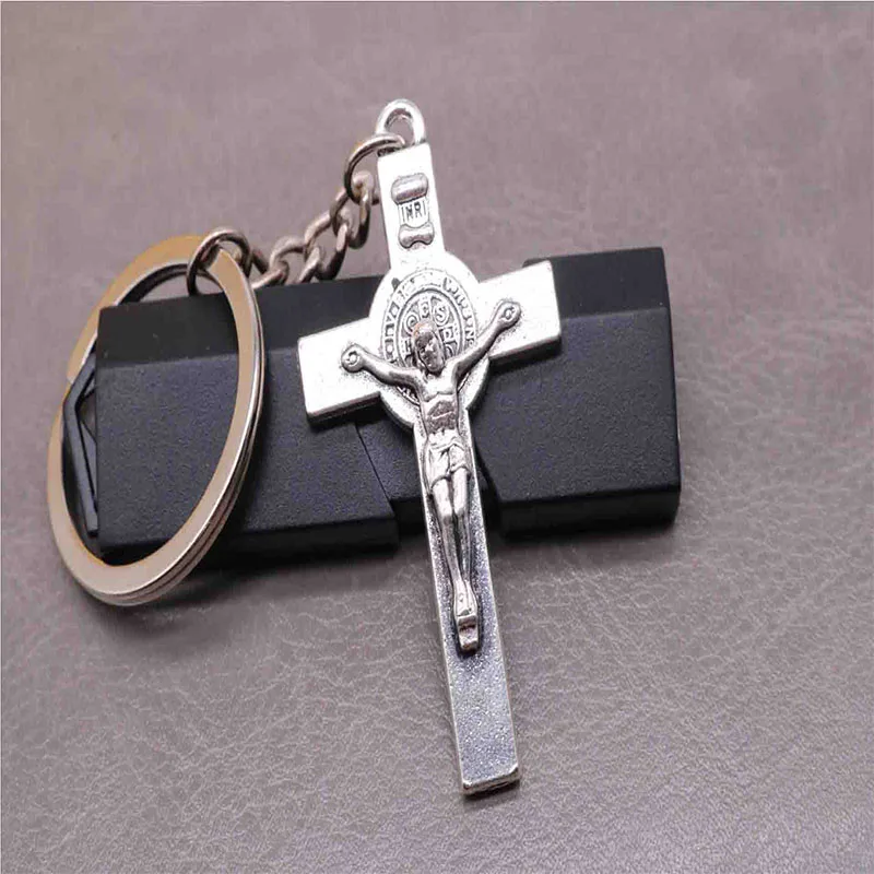 Религиозный Шарм Роза крест Иисус брелок дамы мужчины христианский Брелок