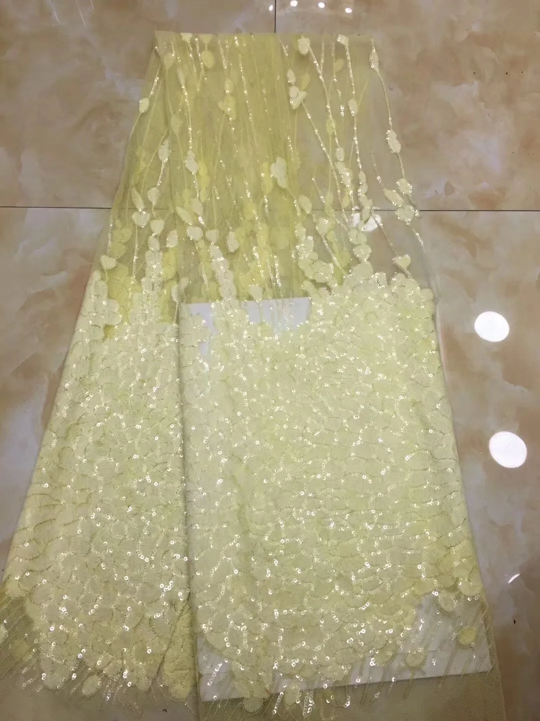 Sequins Embroidered African Guipure French lace fabric for wedding High quality mesh tulle nigerian D252 | Дом и сад