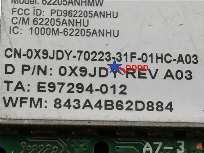 Оригинал для INTEL CENTRINO ADVANCED-N 6205 беспроводной PCI EXPRESS 62205ANHMW 2 4/5 ГГц 0X9JDY X9JDY полностью