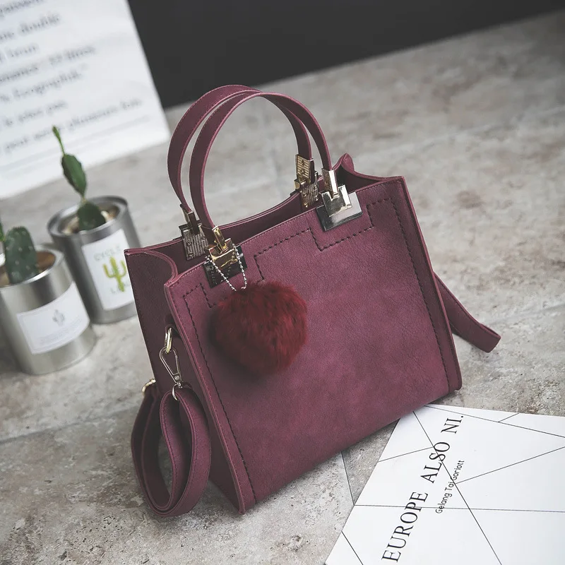 Искусственная кожа помпон перья bolsa сумки женские сумки через плечо bolsos sac bolso mujer Роскошные брендовые сумки через плечо основной корпус