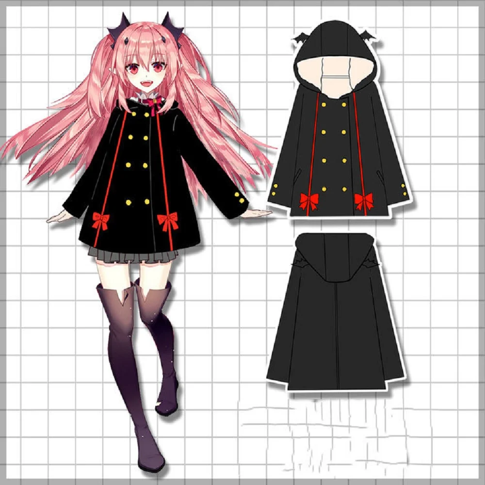 Аниме Seraph of the end Krul Tepes толстовки Косплей хлопковые куртки Зимние милое пальто для
