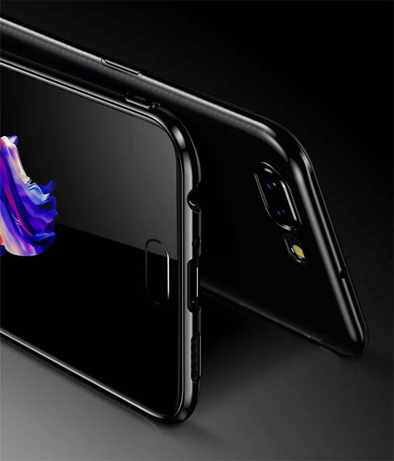Чехол для Oneplus 5 One Plus с цветным покрытием Прозрачная силиконовая Мягкая задняя