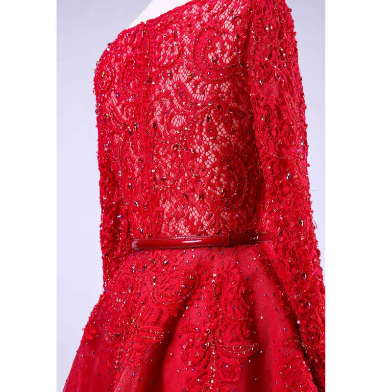 Женское вечернее платье с длинным рукавом Finove элегантное кружевное бальное