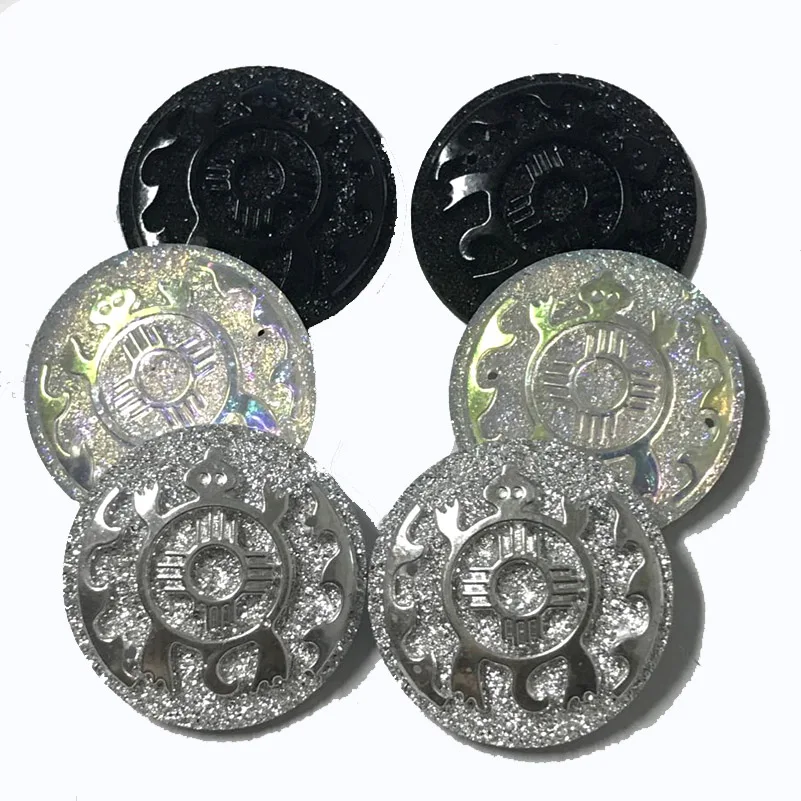 Flat Back Turtle Sew On Rhinestones Cabochon For Native American Beadwork Jewelry Making with 2 holes 25mm 100pcs/lot|flat back|sew onflat back
