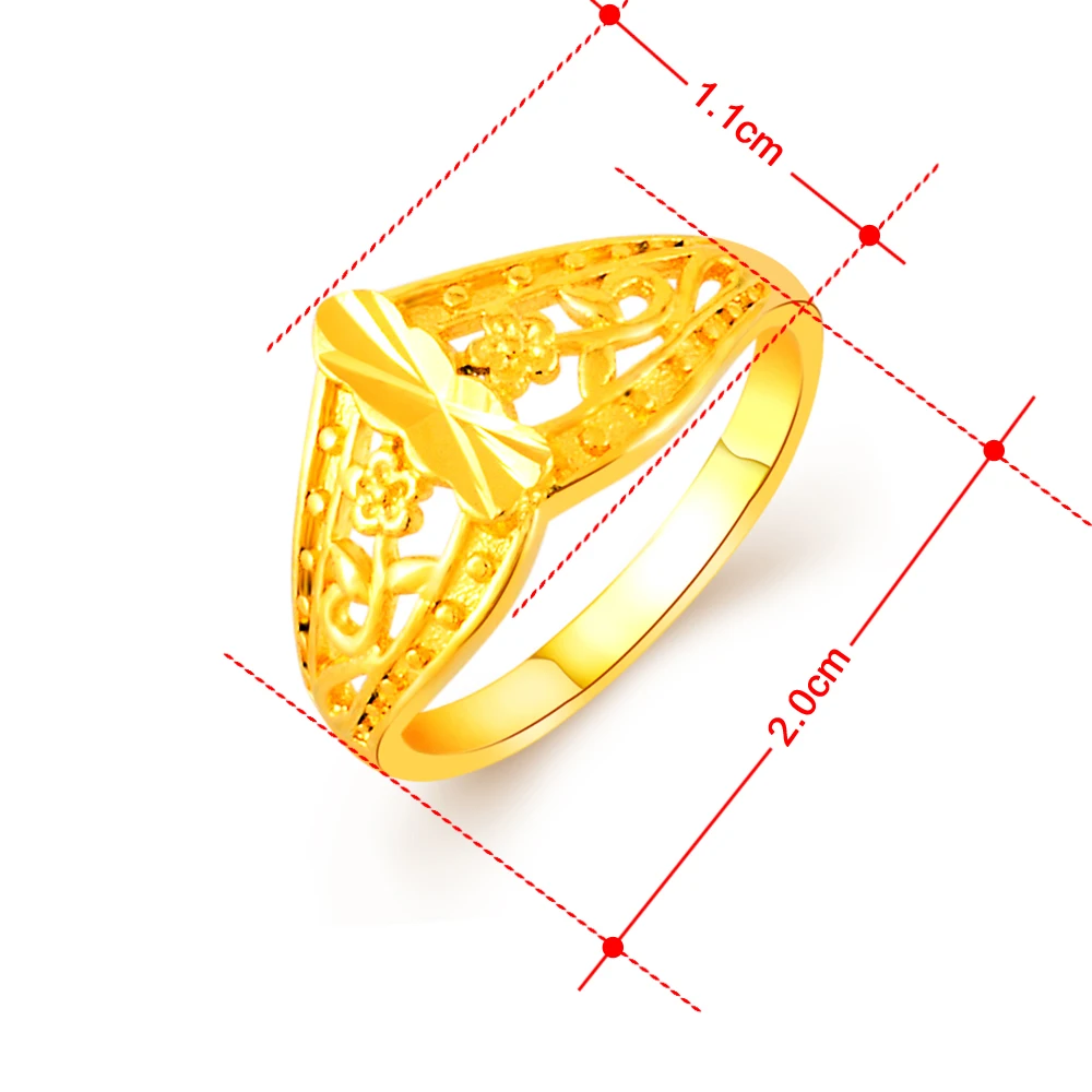 Кольцо на палец для мужчин модное чистое золото Размер 6 7 8 9 | Украшения и