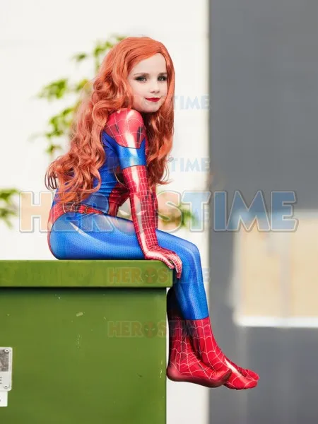 Высококачественный костюм Мэри Джейн MJ Spider Girl Детский супергероя из лайкры