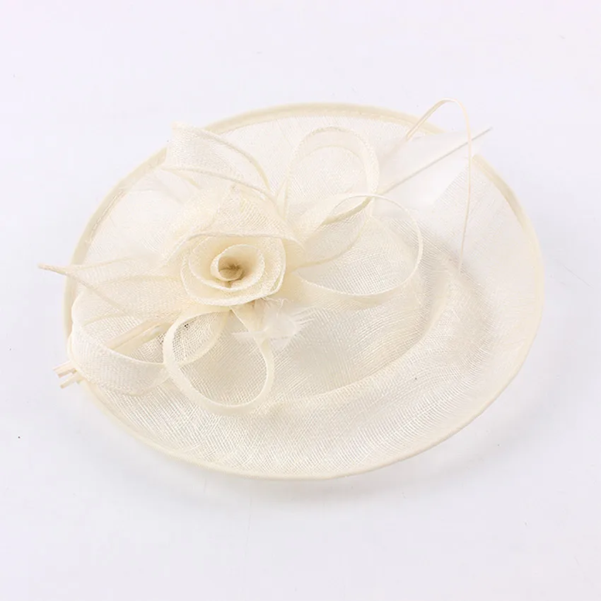 Женская вуалетка с перьями ShanFu свадебная шляпа Sinamay повязкой на голову для