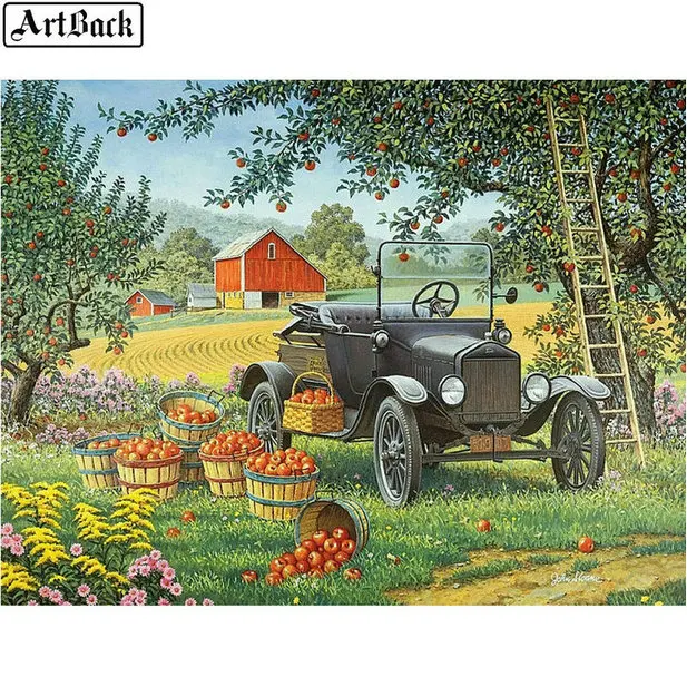 ARTBACK леопардовая женщина 5d diy алмазная живопись животное большой кот полный