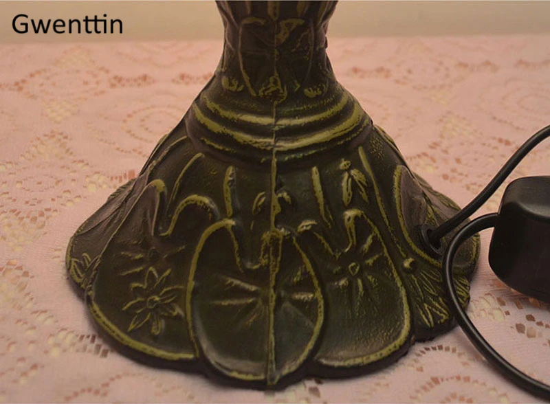 Средиземноморская настольная лампа Tiffany Shell для гостиной, прикроватная настольная лампа из стекла, винтажный светодиодный светильник-подставка, светильники в стиле арт-деко