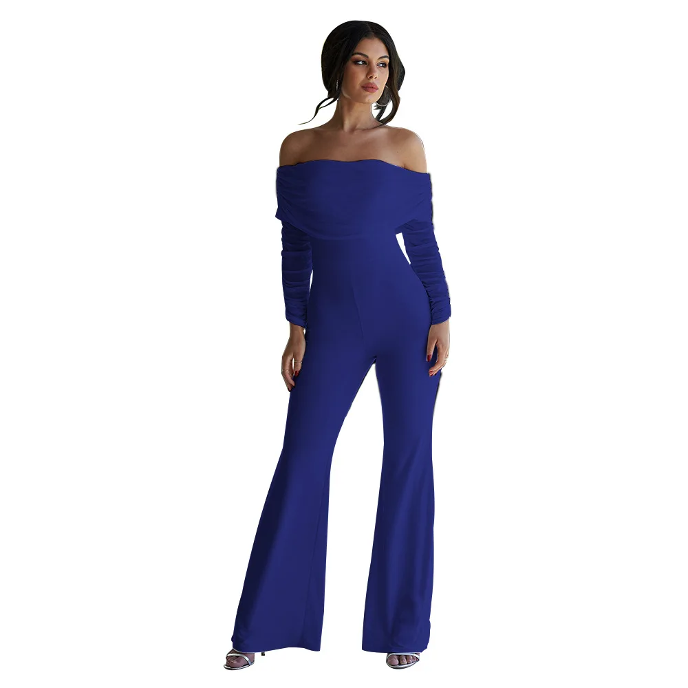 Элегантный сетчатый плиссированный женский комбинезон сексуальный с открытыми