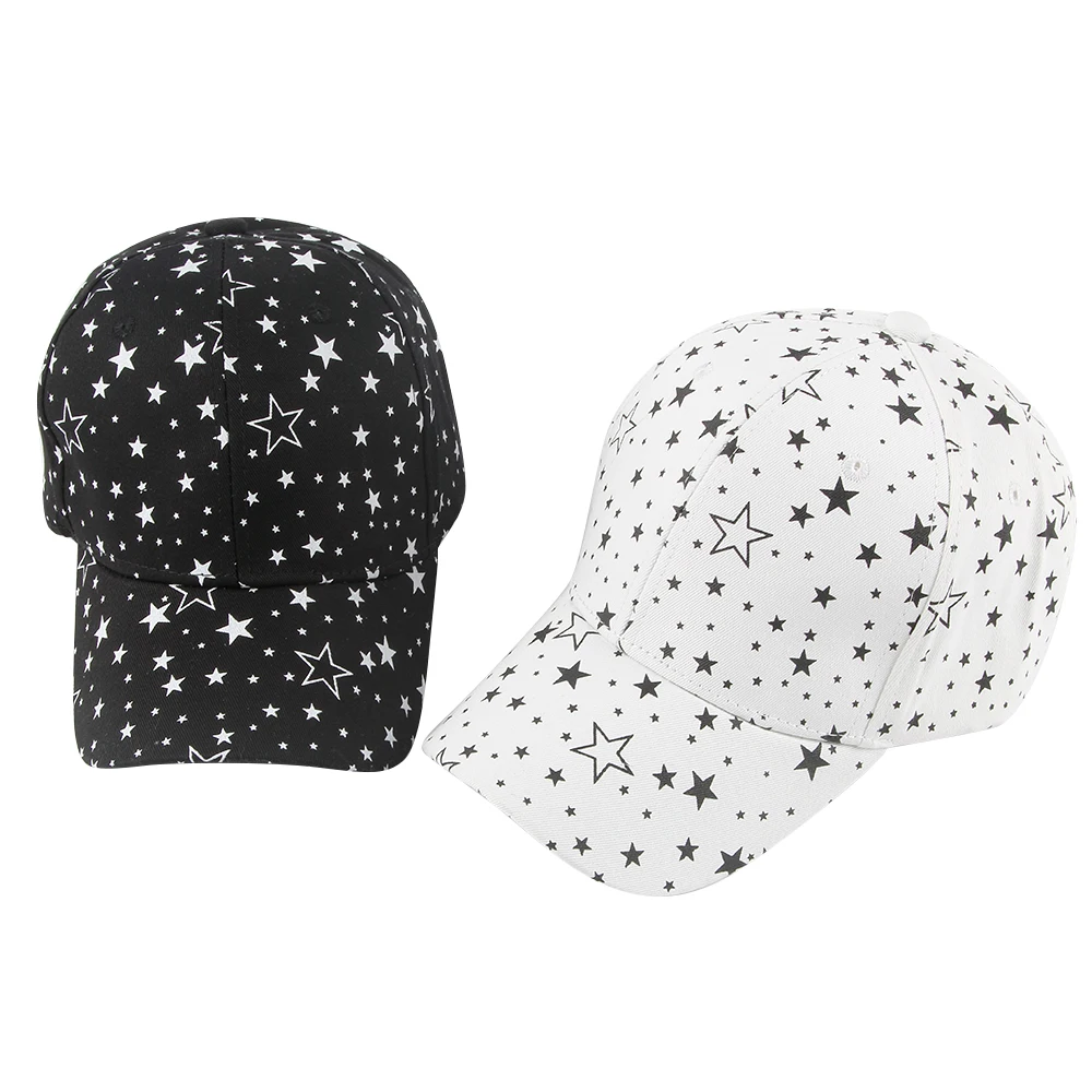 Winfox Новинка Весна Лето Черный Белый Цвет Звезда Gorras Casquette папа шапки бейсболки