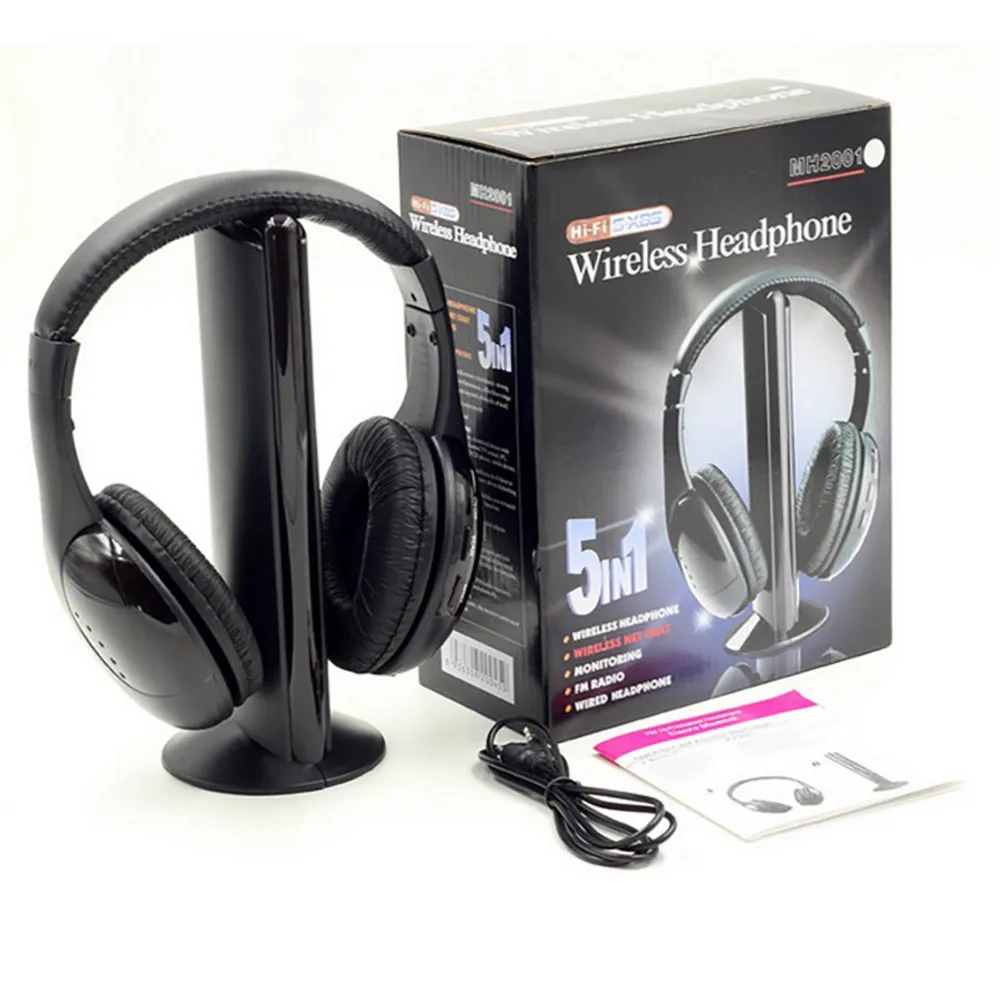 Беспроводные наушники Kinganda 5 в 1 Hi-Fi гарнитура для ПК ноутбука телевизора FM-радио