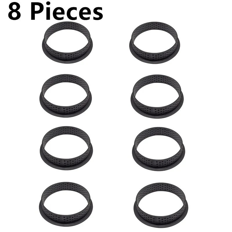 8 Pieces Tart Ring SHENHONG новая форма для муссов и десертов, силиконовая форма для торта, для выпечки, тартлет, форма для выпечки, инструмент для украшения выпечки - Цвет: 8 Pieces Tart Ring