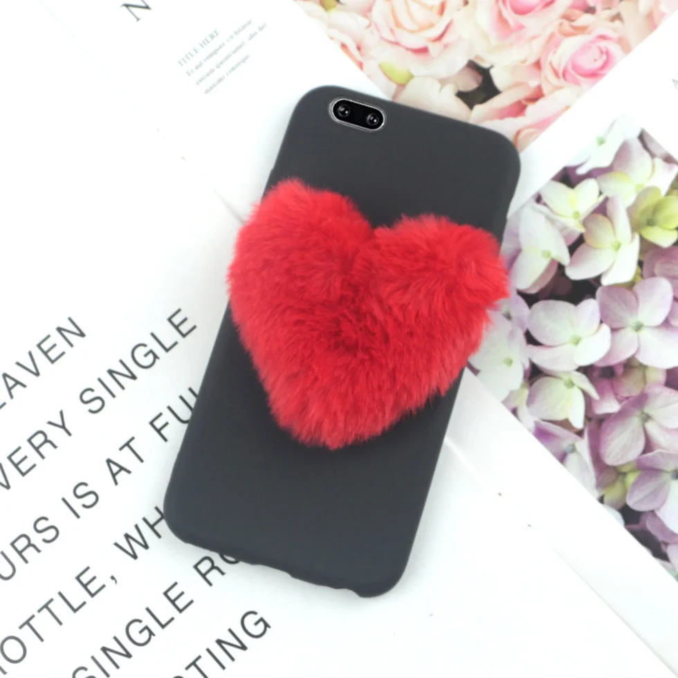 BigRedLove Black Пушистый "любящим сердцем" с милыми меховыми чехол для телефона для LG K12 K40 K11 K9 K8 K4 K10 Альфа K20 плюс K30 Aristo 2 чехол s чехол для телефона - Цвет: BigRedLove Black
