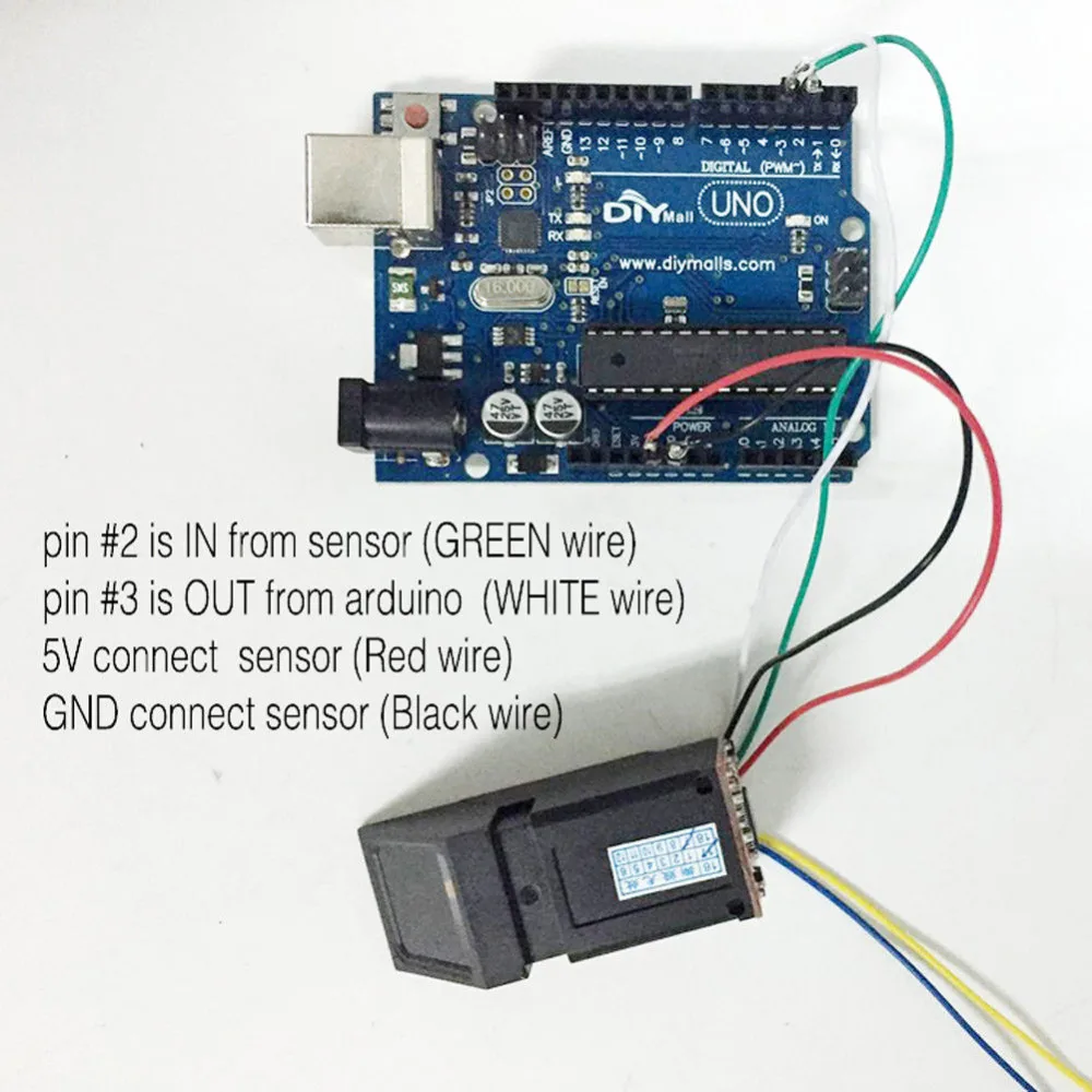 Модуль сбора датчика считывателя отпечатков пальцев UART (TTL logic level) для Mega2560 UNO R3 avr