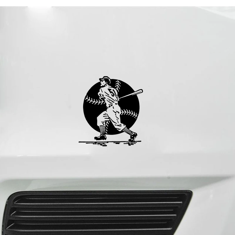 

QYPF 14.3*15.6CM Fashion baseball Decor Car Styling Stickers Vinyl Accessories Silhouette Black Silver C16-0591