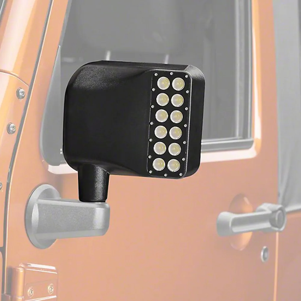 Пара белый боковые Rearvie зеркала Корпус W/желтый указатели поворота для Jeep Wrangler JK JKU