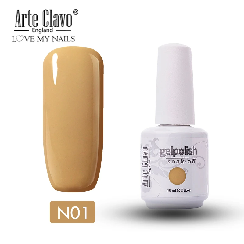 N01 Arte Clavo Гель-лак для ногтей 15 мл зеленая серия гель uv Vernis Гибридный гель лак для маникюра дизайн ногтей Белый Гель-лак замачиваемый - Цвет: N01