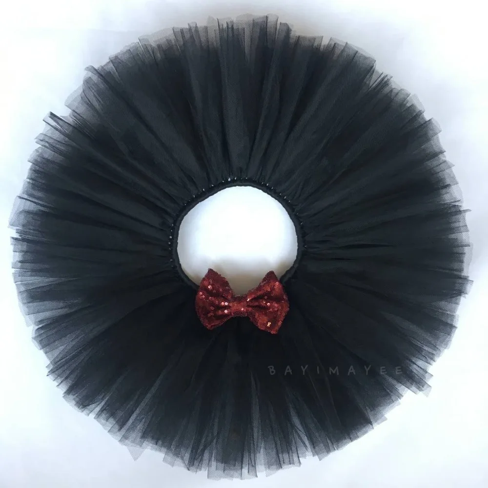 Черные юбки пачки для девочек детская пушистая юбка пачка танцев с золотыми