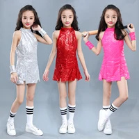 paillette children jazz dance costume for stage performance hip hop dance clothing cheerleading uniform street dj dance clothing