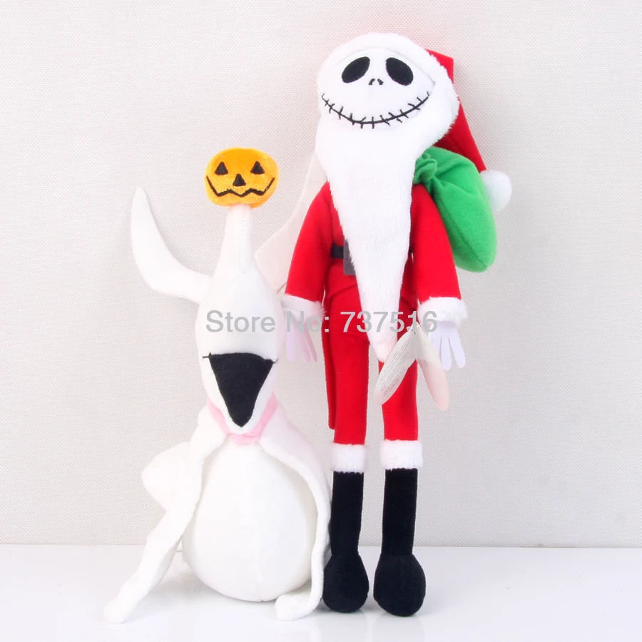 Set Of 2Pcs New The Nightmare Before Christmas Zero 8'' Jack Skellington's ghost dog &amp 12'' Edition Plush Stuffed Toys |