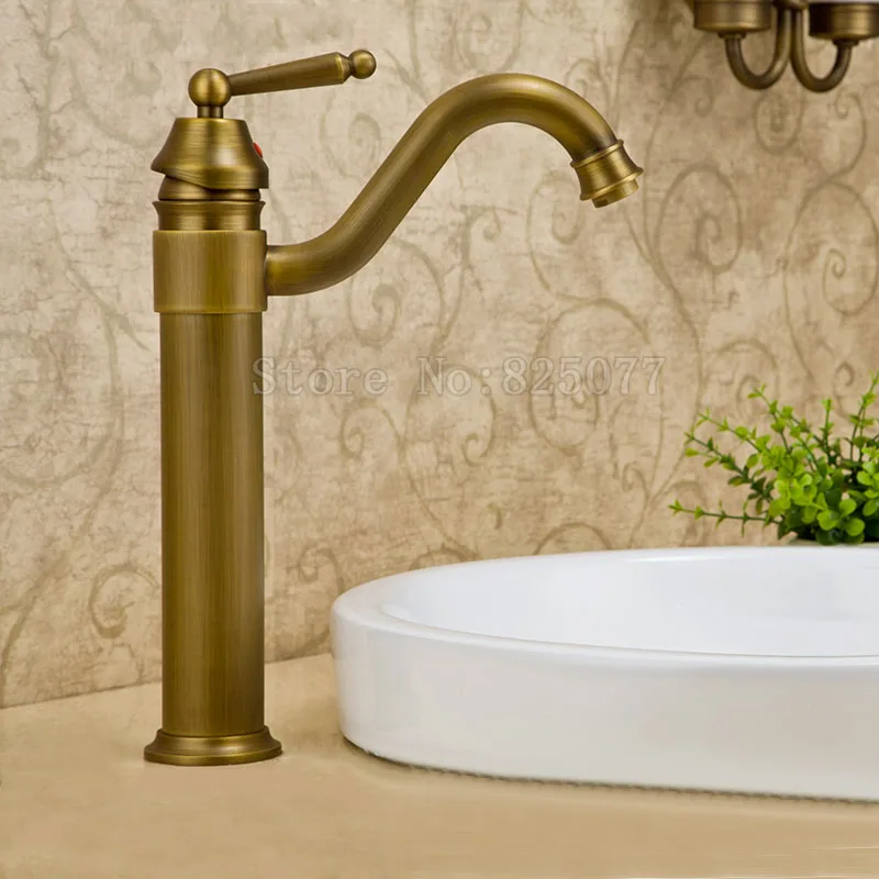 

Bathroom Basin Faucet Tall Antique Bronze Finish SwivelMixer Sink Tap KF32