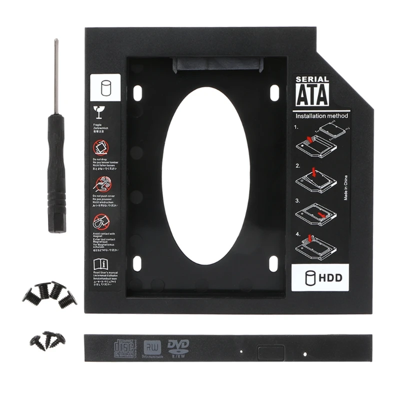 Универсальный пластиковый HDD Caddy 9 5 мм SATA 3 0 2 &quotSSD чехол для ноутбука CD/DVD ROM |