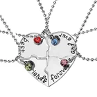 Ожерелье BFF для женщин и девушек, пазл в форме сердца ожерелье с ручным штампом дружбы для 4, 4, 4 друзей