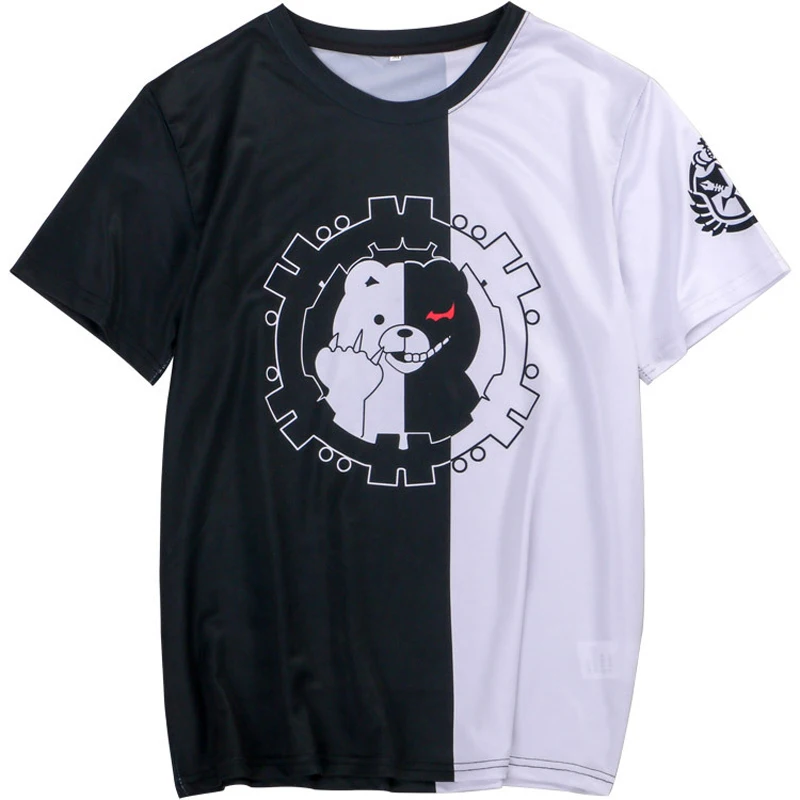 Danganronpa футболка Аниме Косплей Монокума футболки Летние Dangan ronpa футболки с короткими рукавами мужские футболки