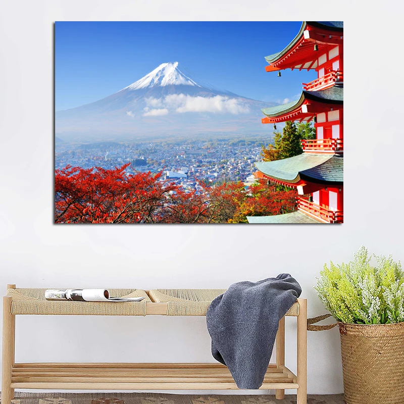 Самодельные современные картины Fuji Mountain And Cherry пейзаж живопись декоративные для