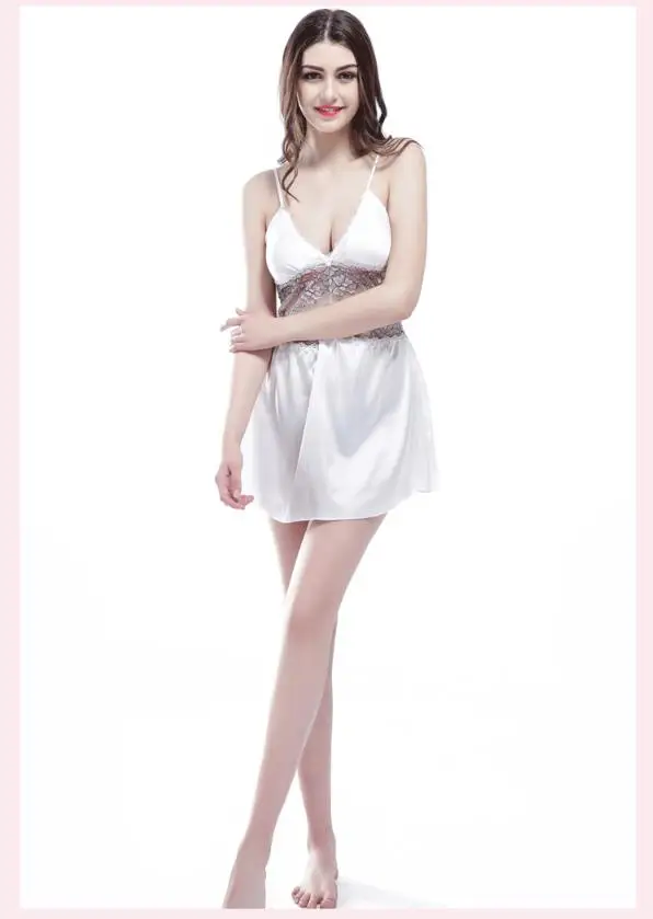 Женская ночная рубашка на бретельках с вышивкой кружевное в стиле пэтчворк весну