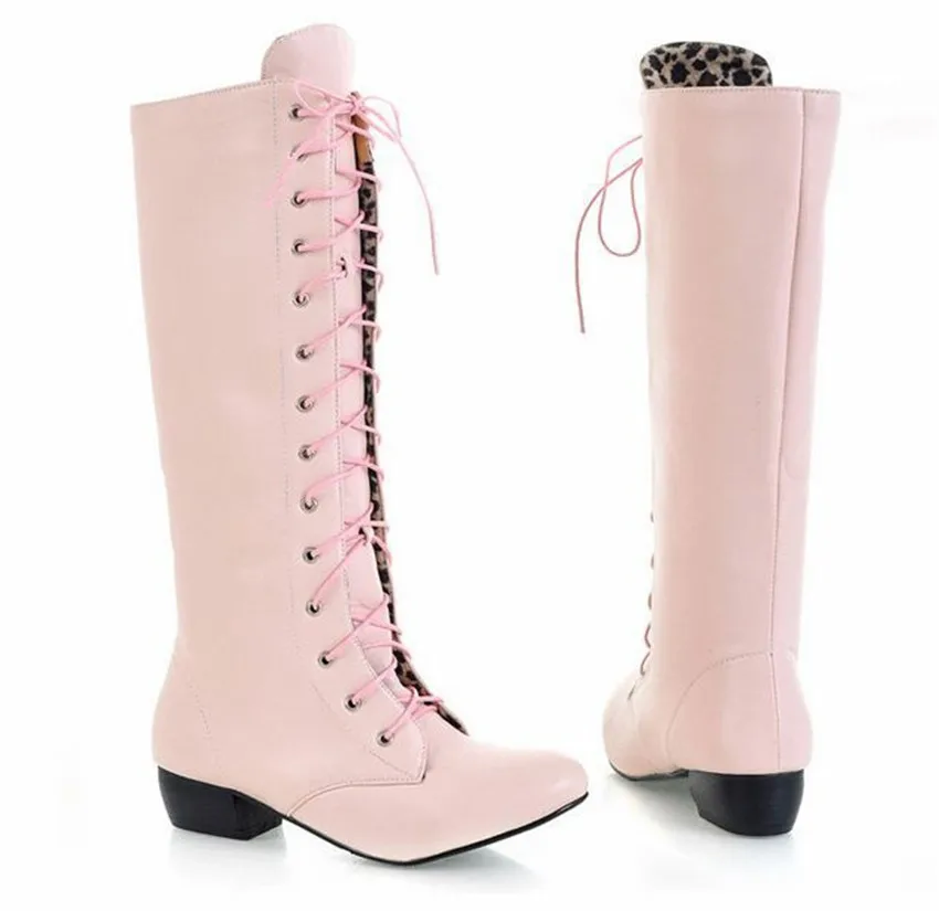 Ботинки для косплея героя аниме черный белый розовый цвет обувь в стиле Мартенс
