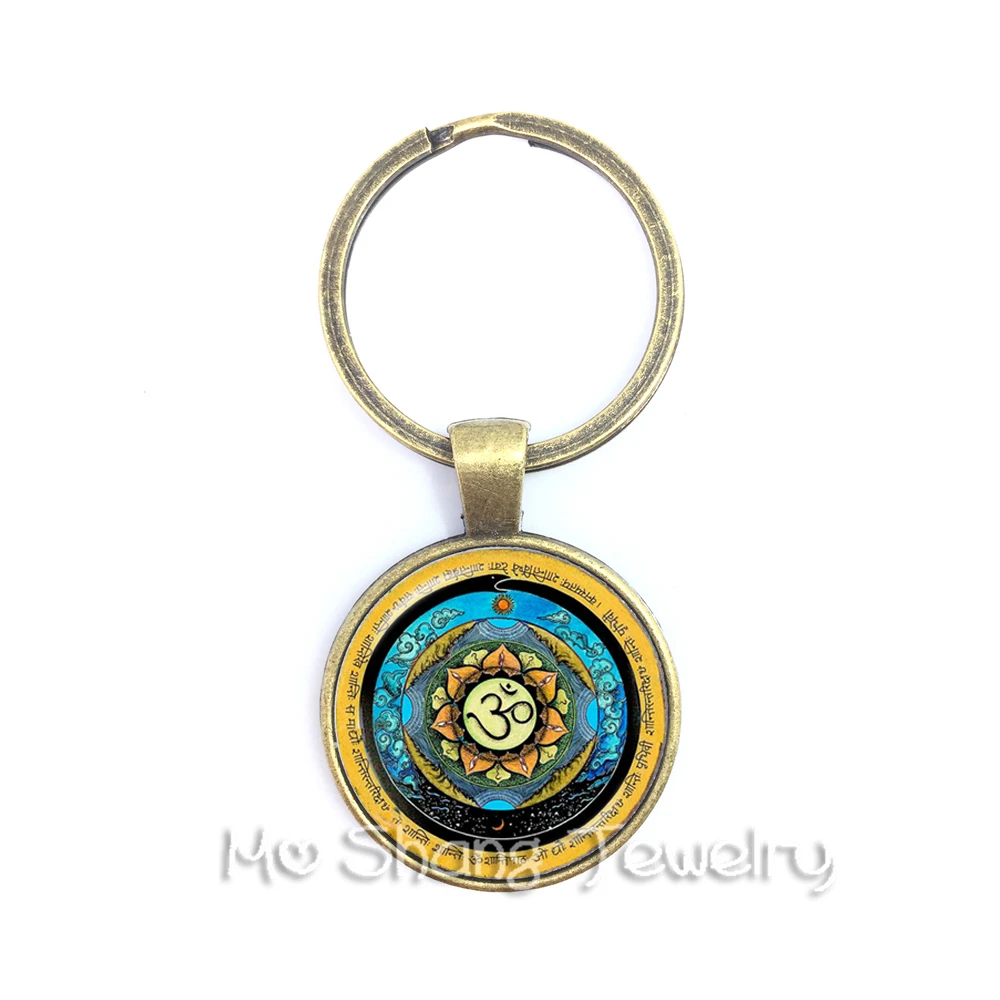 Om Ohm Aum Namaste символ йоги брелок для ключей очаровательный яркий красочный логотип
