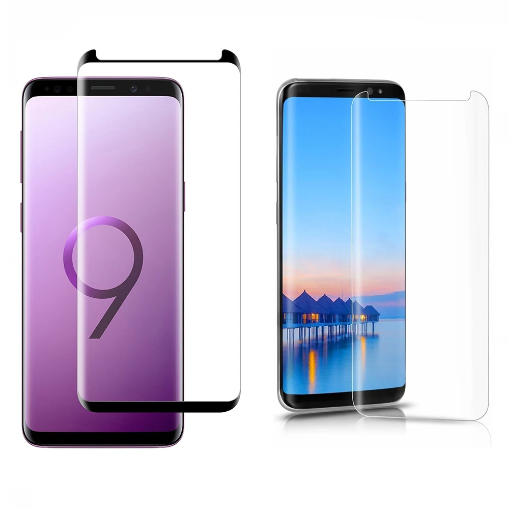 Защитная пленка из закаленного стекла 3D для Samsung Galaxy S9 Plus S8 Note 9 8 Прозрачная Черная