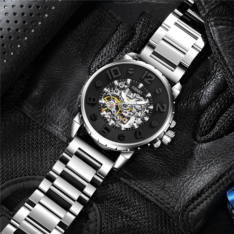 OUBAOER Top Brand Luxury Men's Watches Men Casual Military Business Clock Male Clocks Sport Mechanical Wrist Watch | Наручные часы