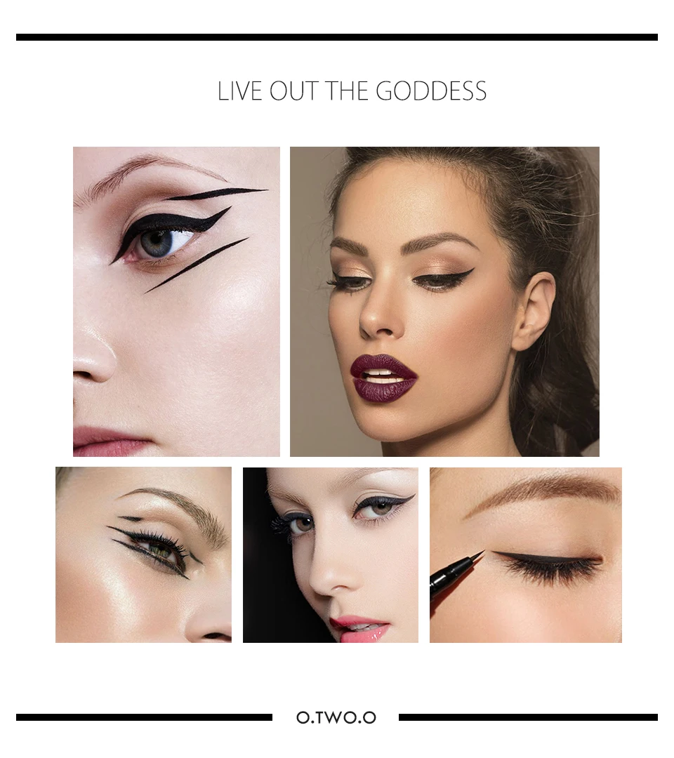 O.TWO.O профессиональная водостойкая жидкая подводка для глаз beauty Cat style черная Стойкая подводка для глаз Карандаш Макияж Косметика Инструменты