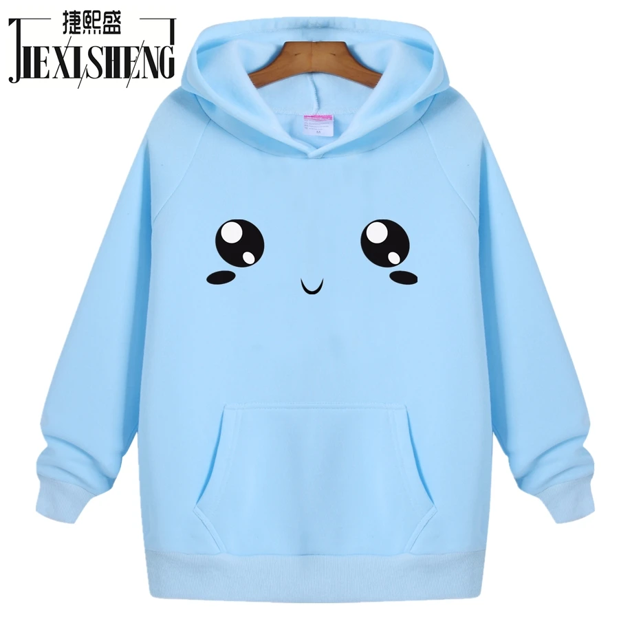 Осень зима 2020 новинка женский милый свитшот с капюшоном и принтом лица на