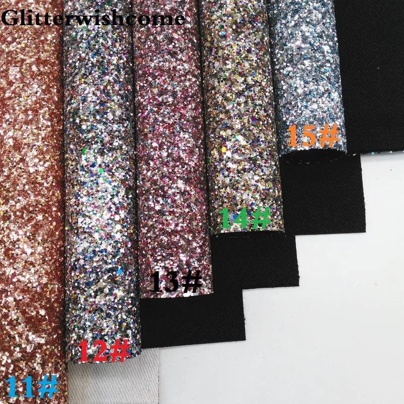 Винил Glitterwishcome размера A4 21 х29 см для бантов блестящая массивная кожаная ткань
