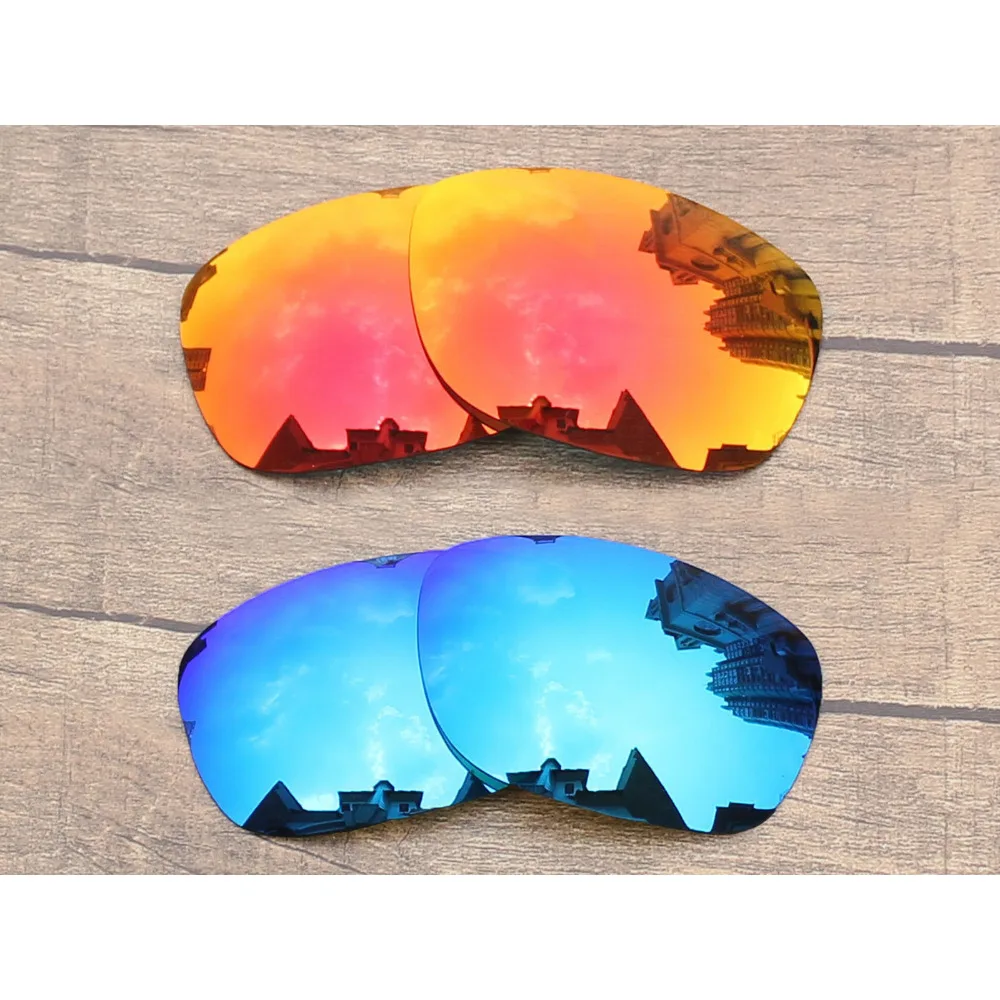 

Vonxyz 2 Pairs Ruby Mirror & Ice Mirror Polarized Replacement Lenses for-Oakley Ten X Frame