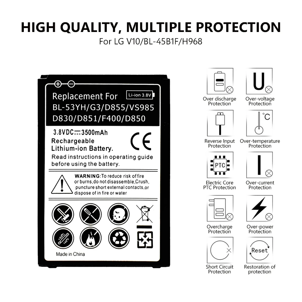 Смартфон 3 8 V 3500mAh литий ионная BL 53YH батарея для LG G3 D855 D852 LS990 F400 общие запасные