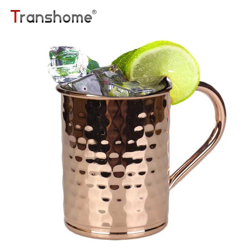 

Transhome Moscow Mule Mugs 400ml Stainless Steel Tumbler Bronze Copper Plated Mugs Beer Stainless Steel Wine Glass Water Bottle