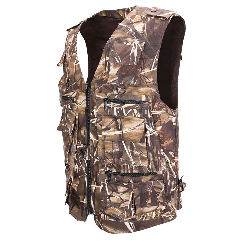 New Fishing Vest Men's Sleeveless Jackets Camouflage Field Breathable Tactical Vest With Many Multi Pockets Outdoors Waistcoat