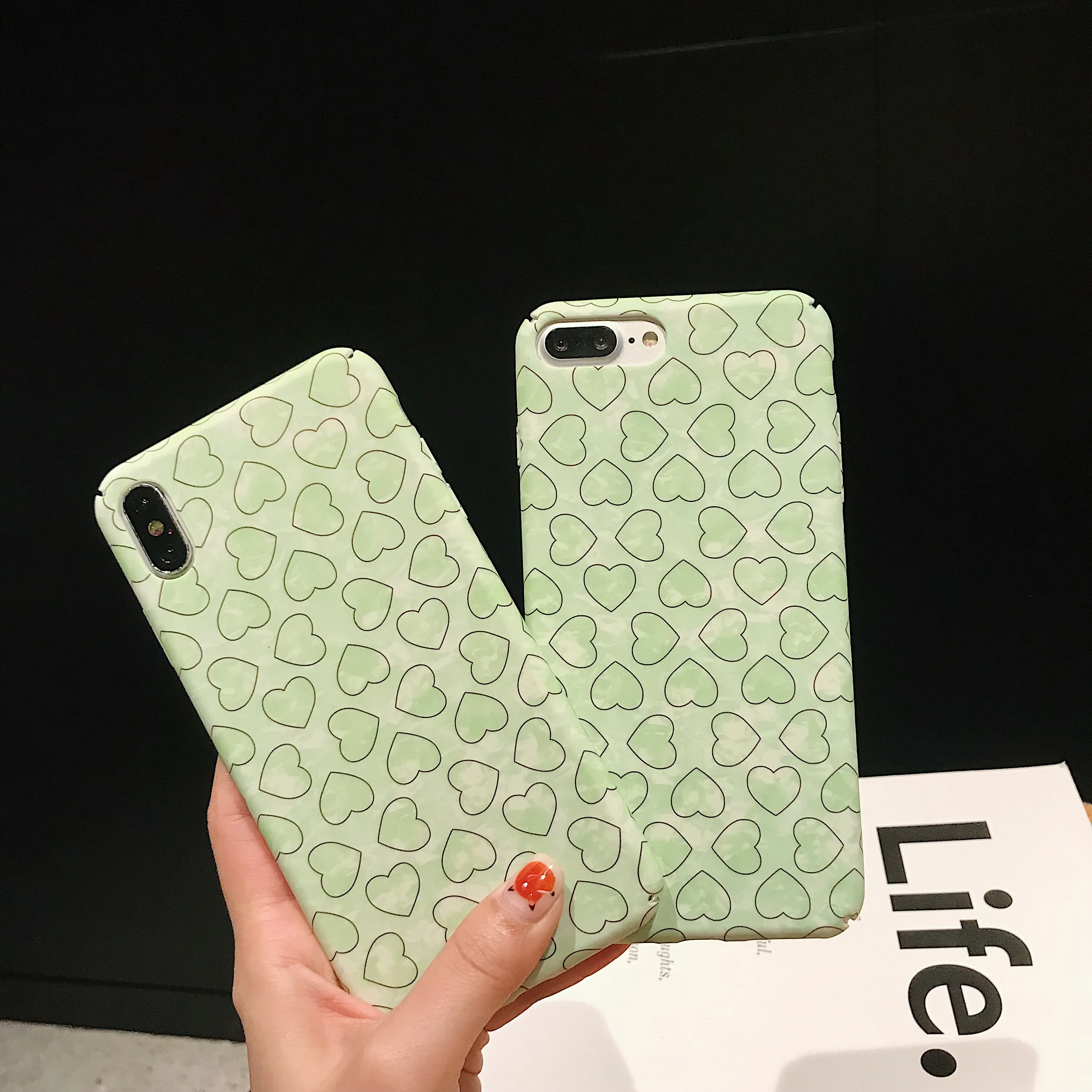 PEIPENG милый чехол для телефона с сердечком iphone 6 6S 7 8 Plus X XR XS MAX ультратонкий жесткий