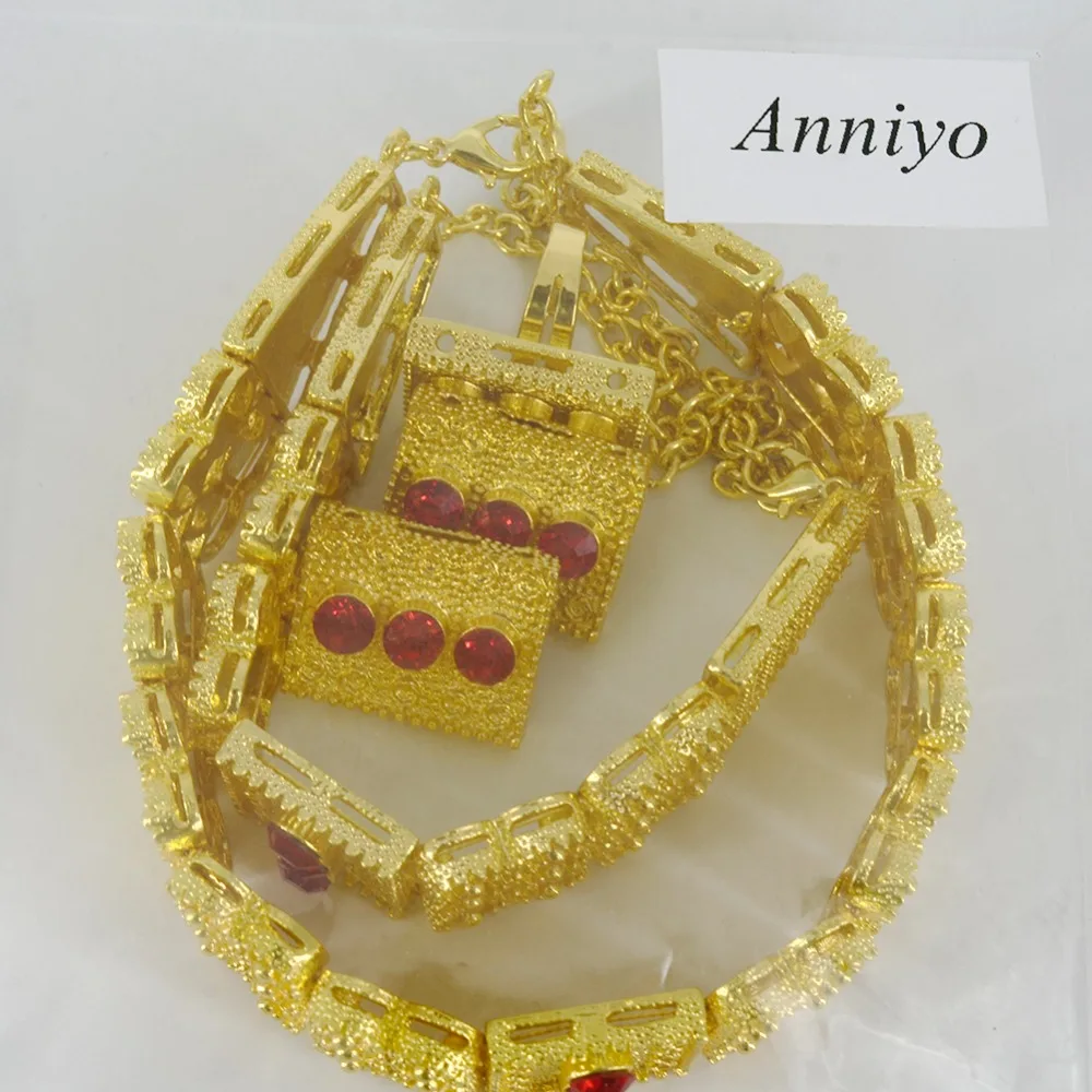 Anniyo Эфиопский Золотой Цвет Ювелирные наборы сплав Чокеры