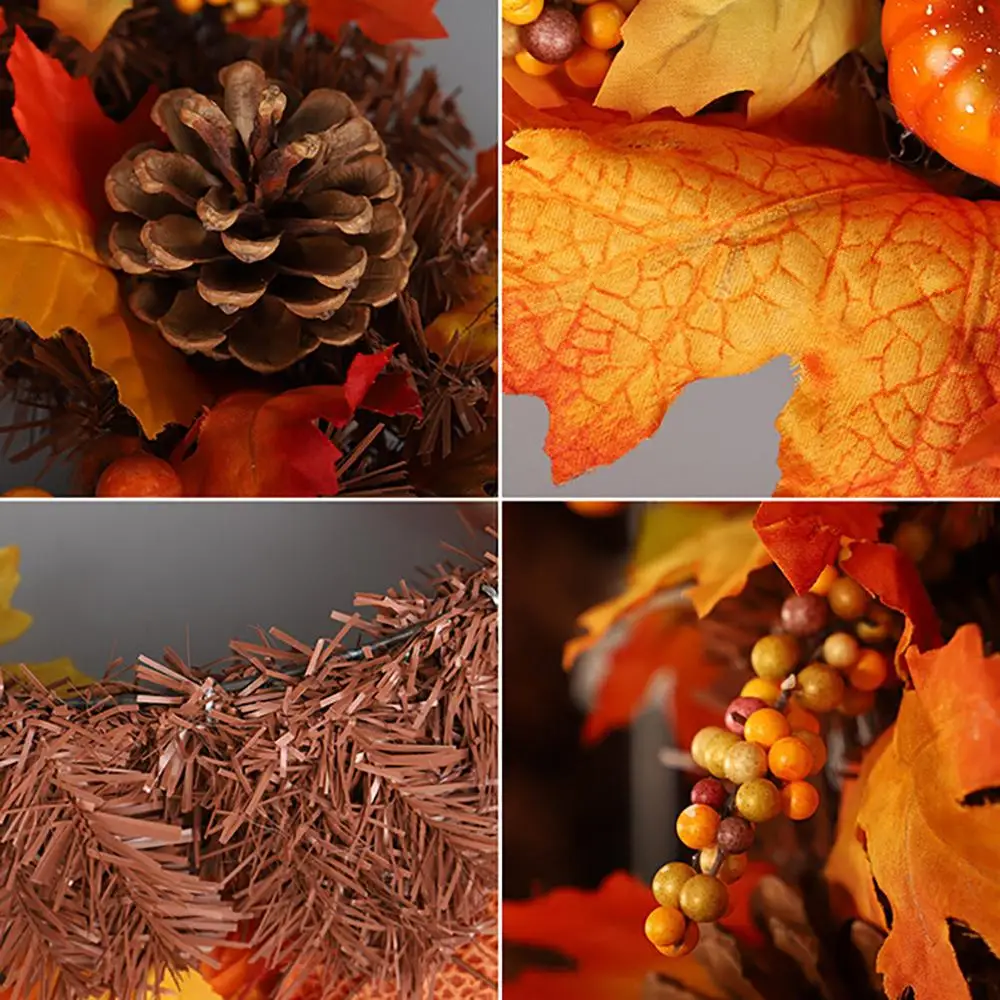 

Garland 2019 new hot environmentally friendly non-toxic and odor-free pinecone maple leaf flower link window decoration #3A21